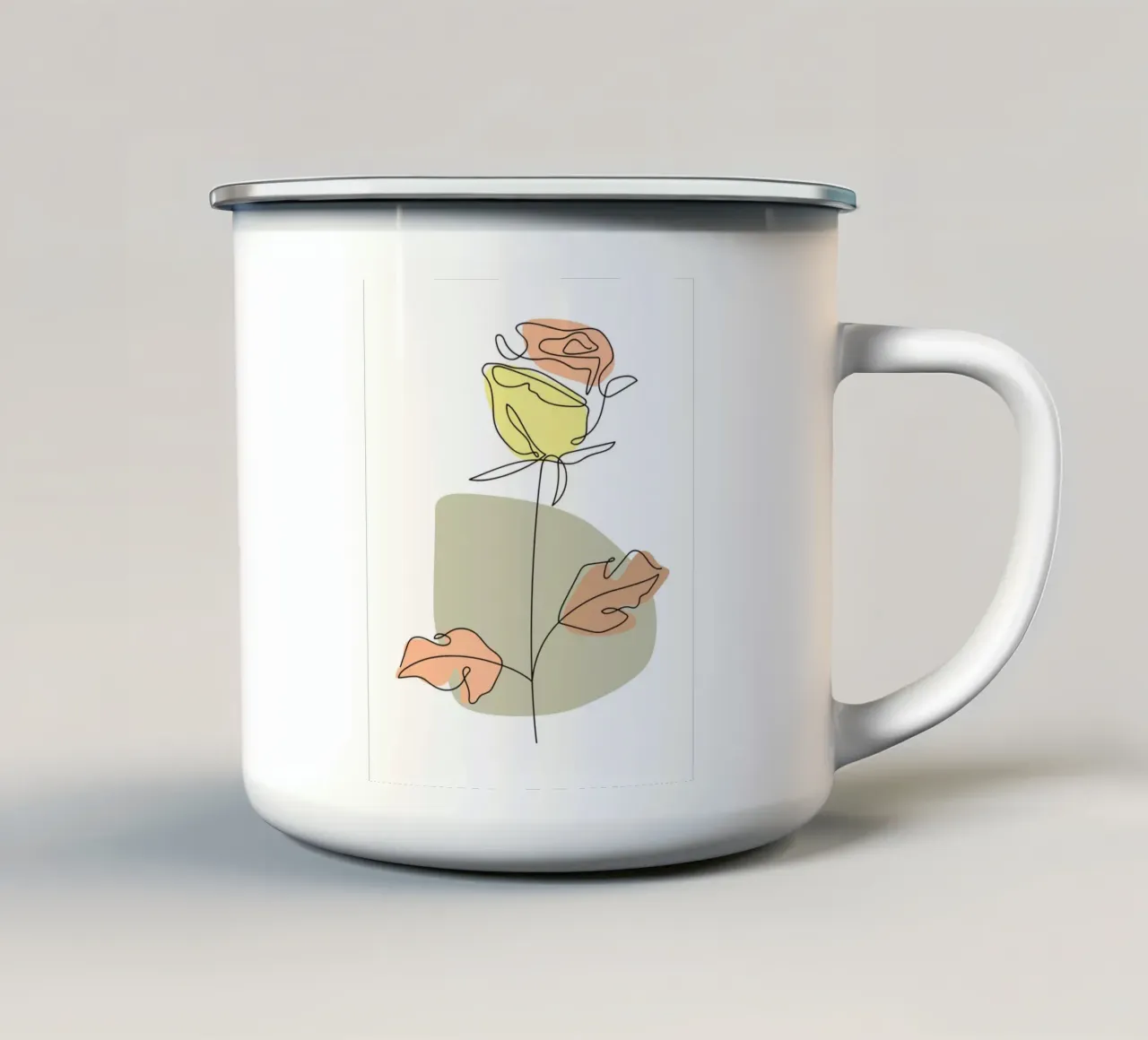 Minimalist Flower Boho tazza in smalto da vintageshop