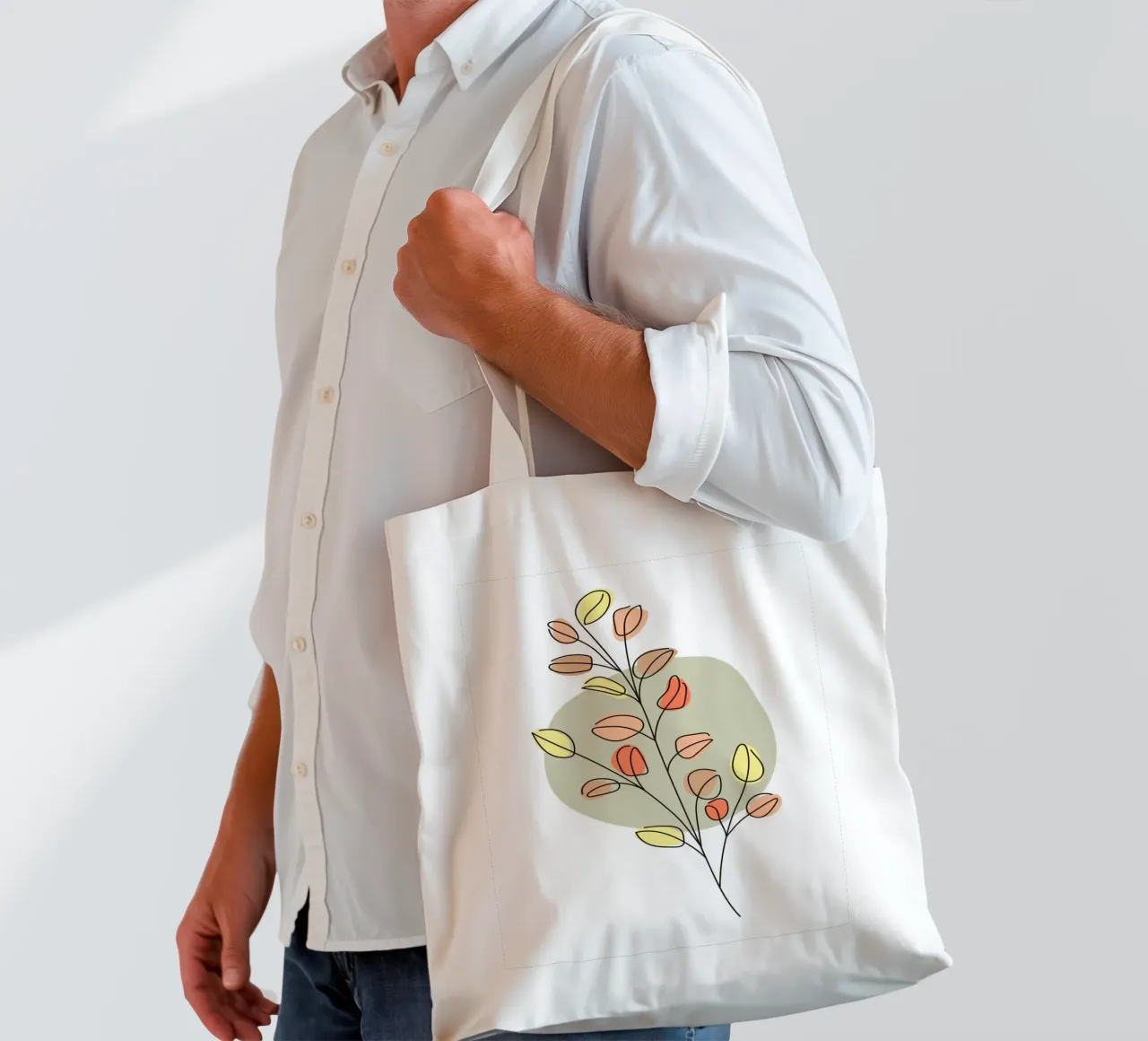 Minimalist Flower Boho 2 borsa in juta da vintageshop