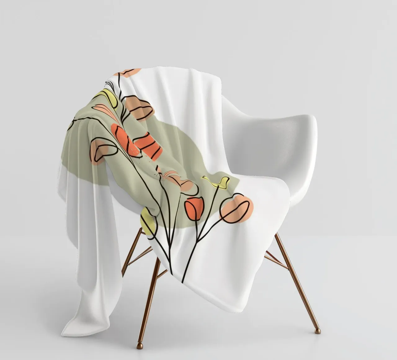Minimalist Flower Boho 2 coperta in pile da vintageshop