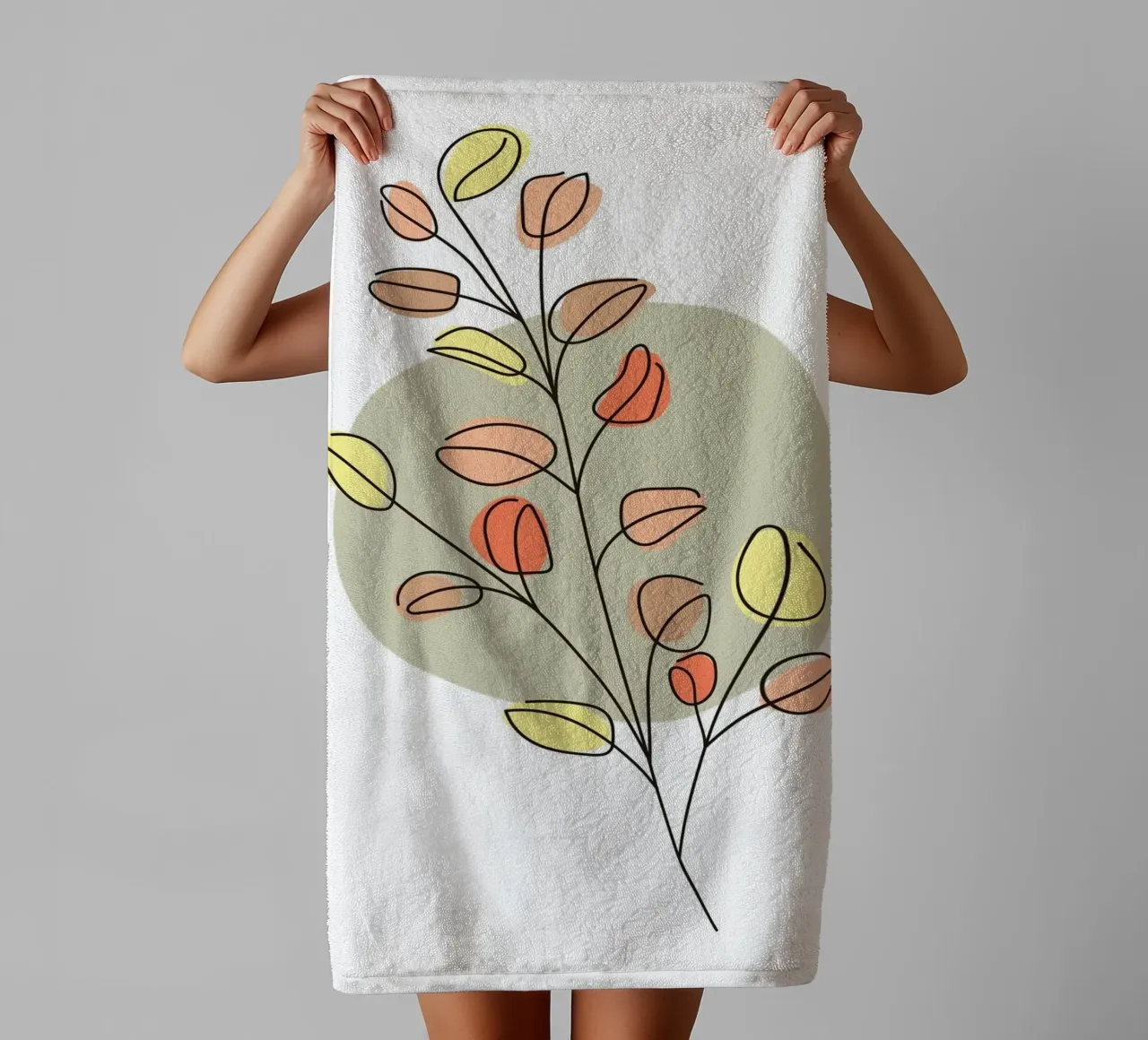 Minimalist Flower Boho 2 asciugamano da bagno da vintageshop