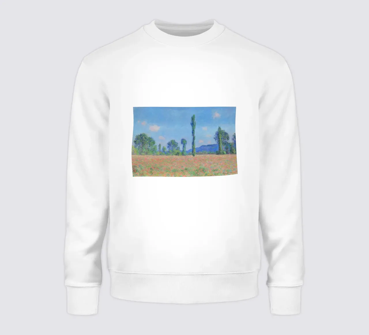 Poppy Field, Giverny (1890–1891) by Claude Monet sweatshirt by Monet Art Prints