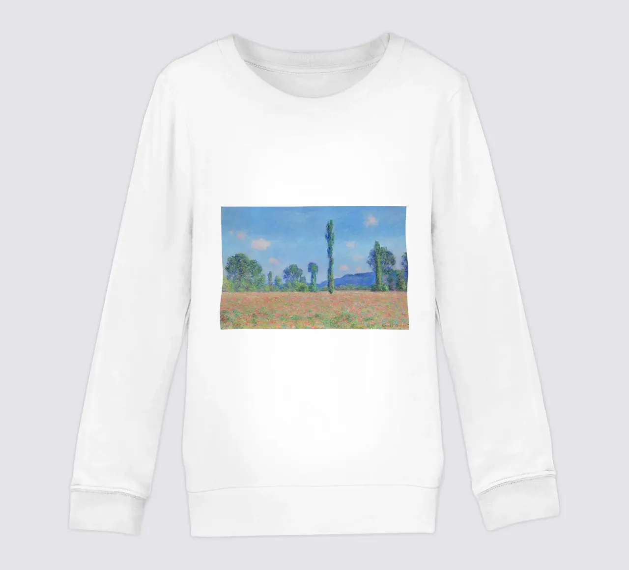 Poppy Field, Giverny (1890–1891) by Claude Monet kids sweatshirt by Monet Art Prints