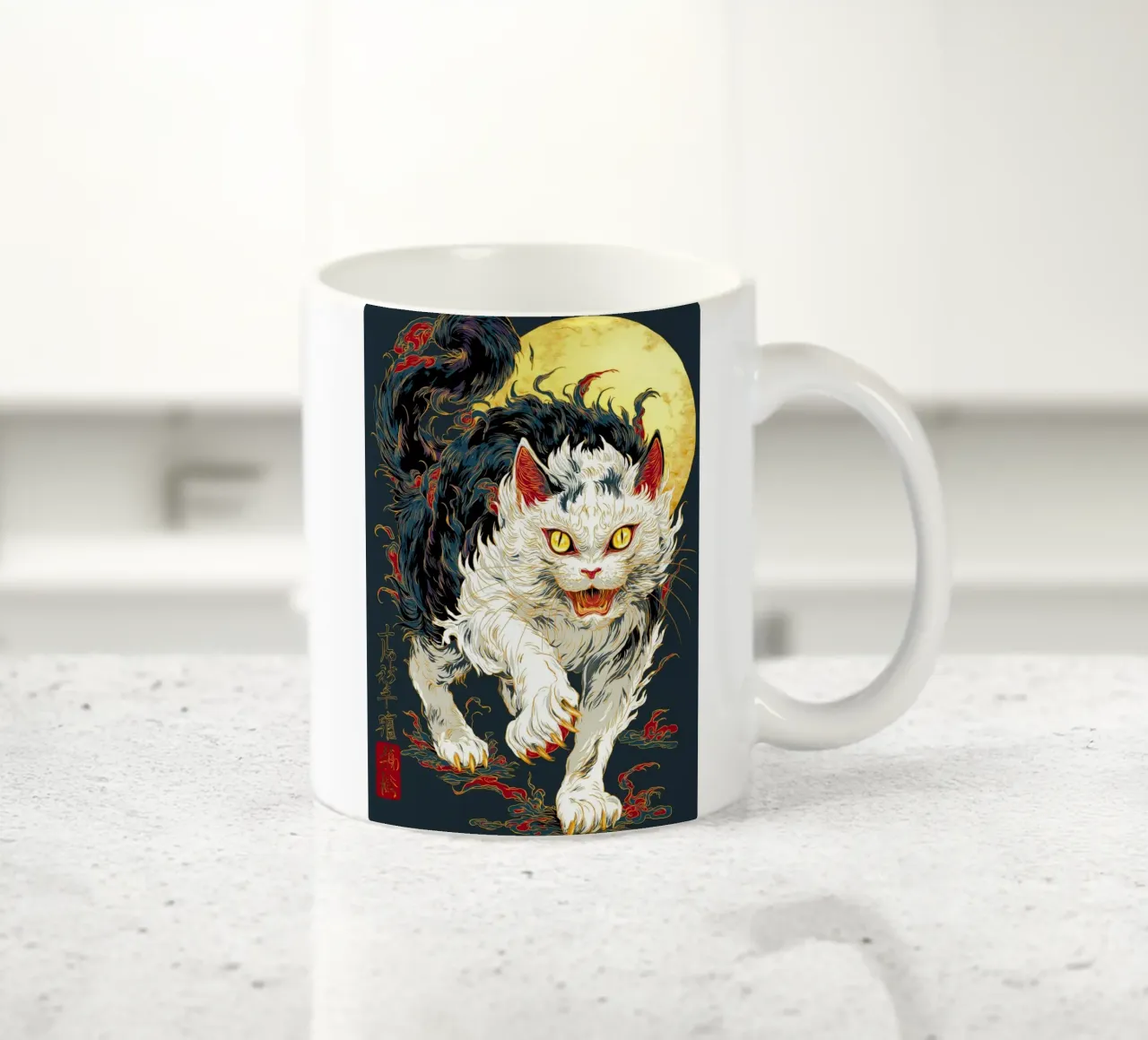 Gatto Ukiyo-e tazza in ceramica da Fleur de Lys