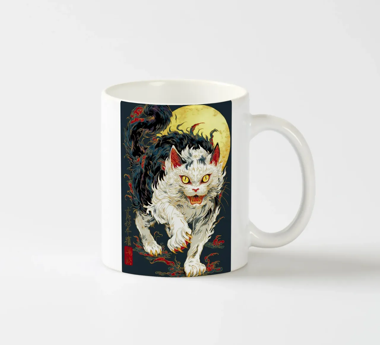 Gatto Ukiyo-e tazza in ceramica da Fleur de Lys