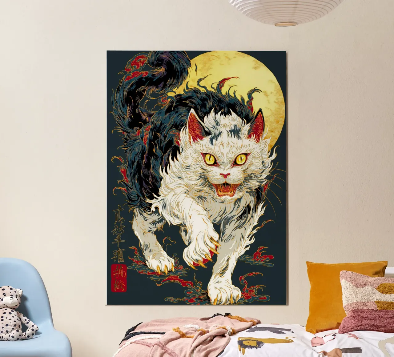 Gatto Ukiyo-e poster con telaio in alluminio da Fleur de Lys