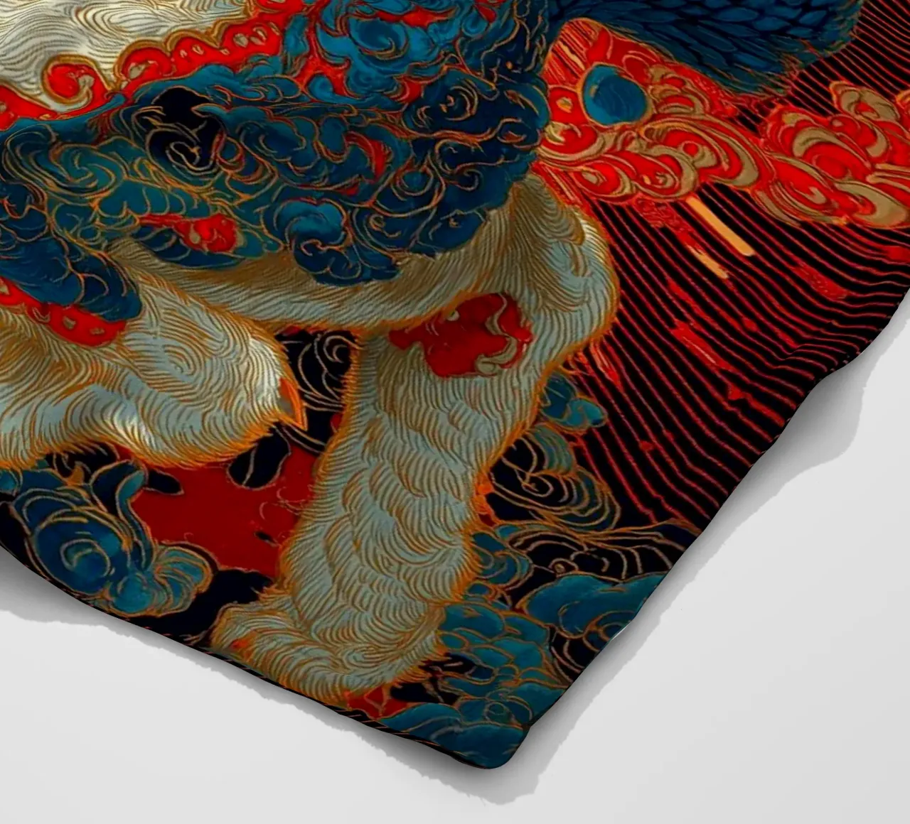 Gatto Ukiyo-e coperta in pile da Fleur de Lys