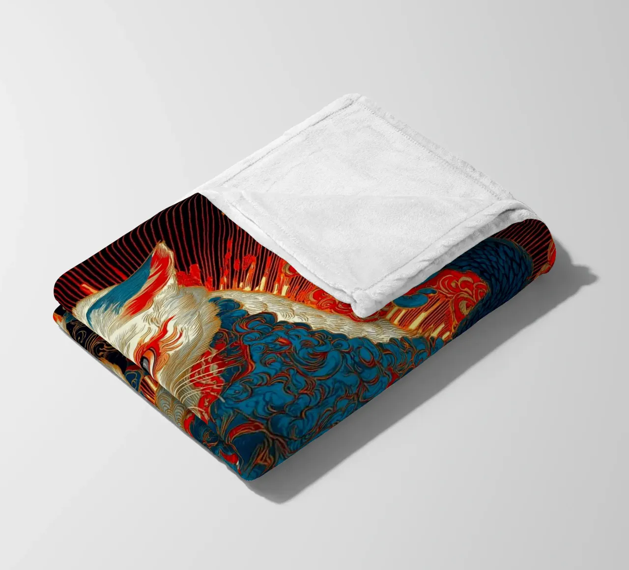 Gatto Ukiyo-e coperta in pile da Fleur de Lys