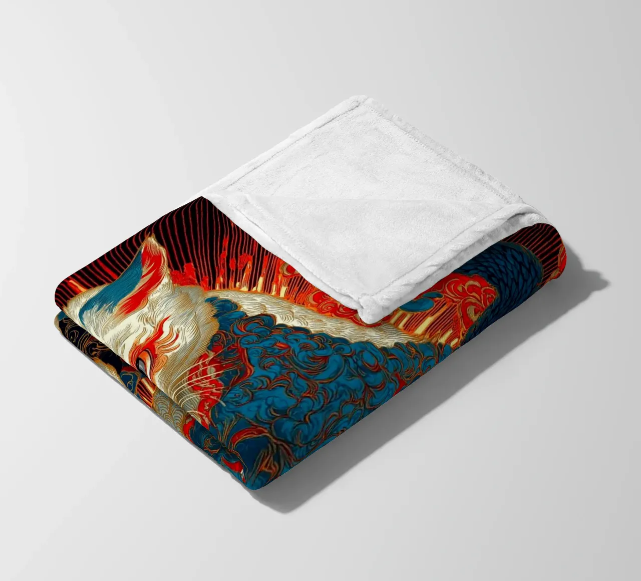 Gatto Ukiyo-e coperta in pile da Fleur de Lys