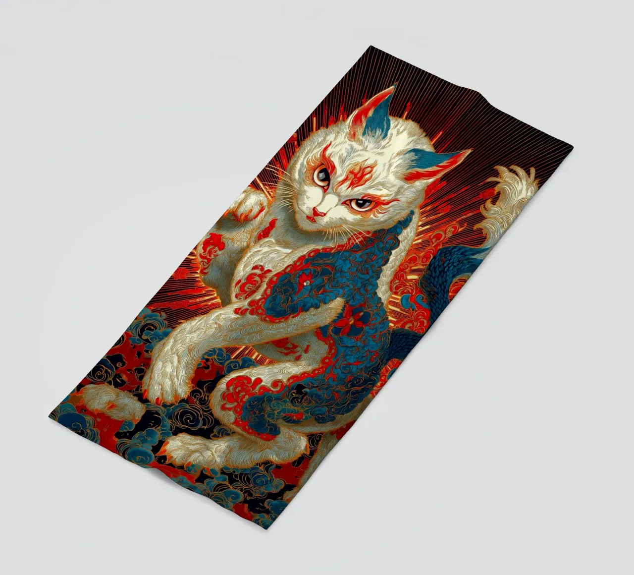 Gatto Ukiyo-e telo mare da Fleur de Lys