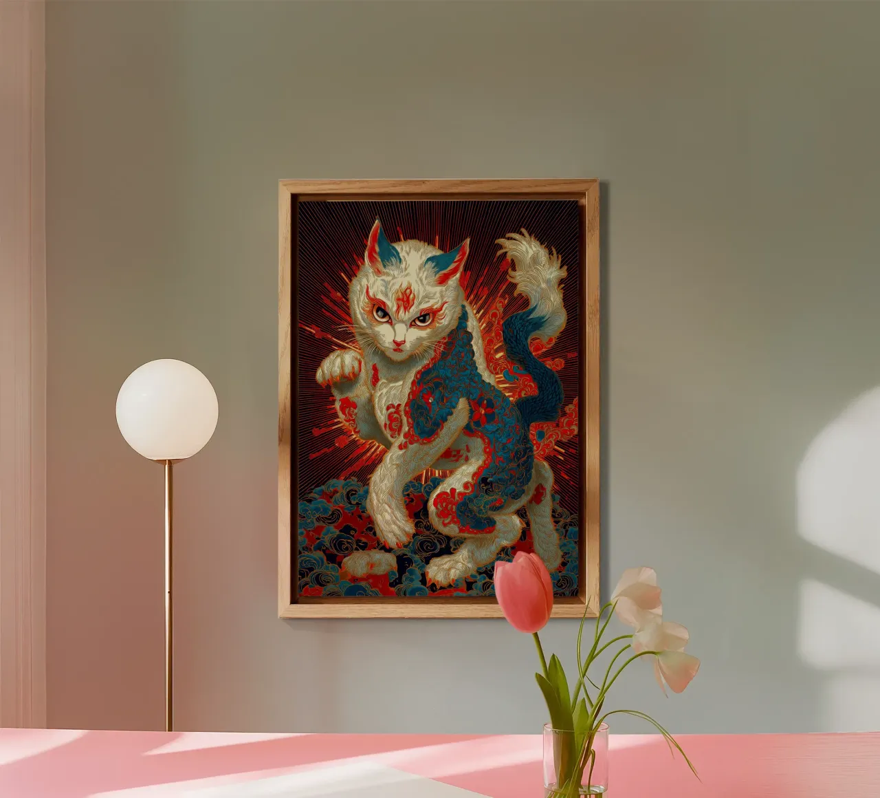 Gatto Ukiyo-e alluminio dibond da Fleur de Lys