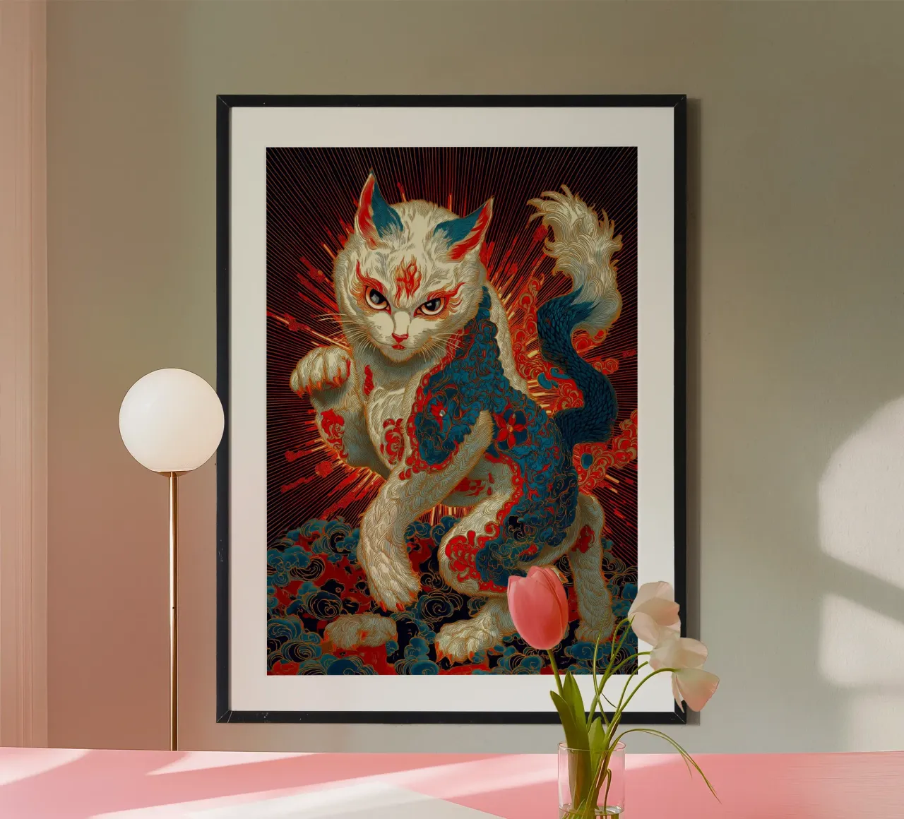 Gatto Ukiyo-e carta hahnemühle da Fleur de Lys