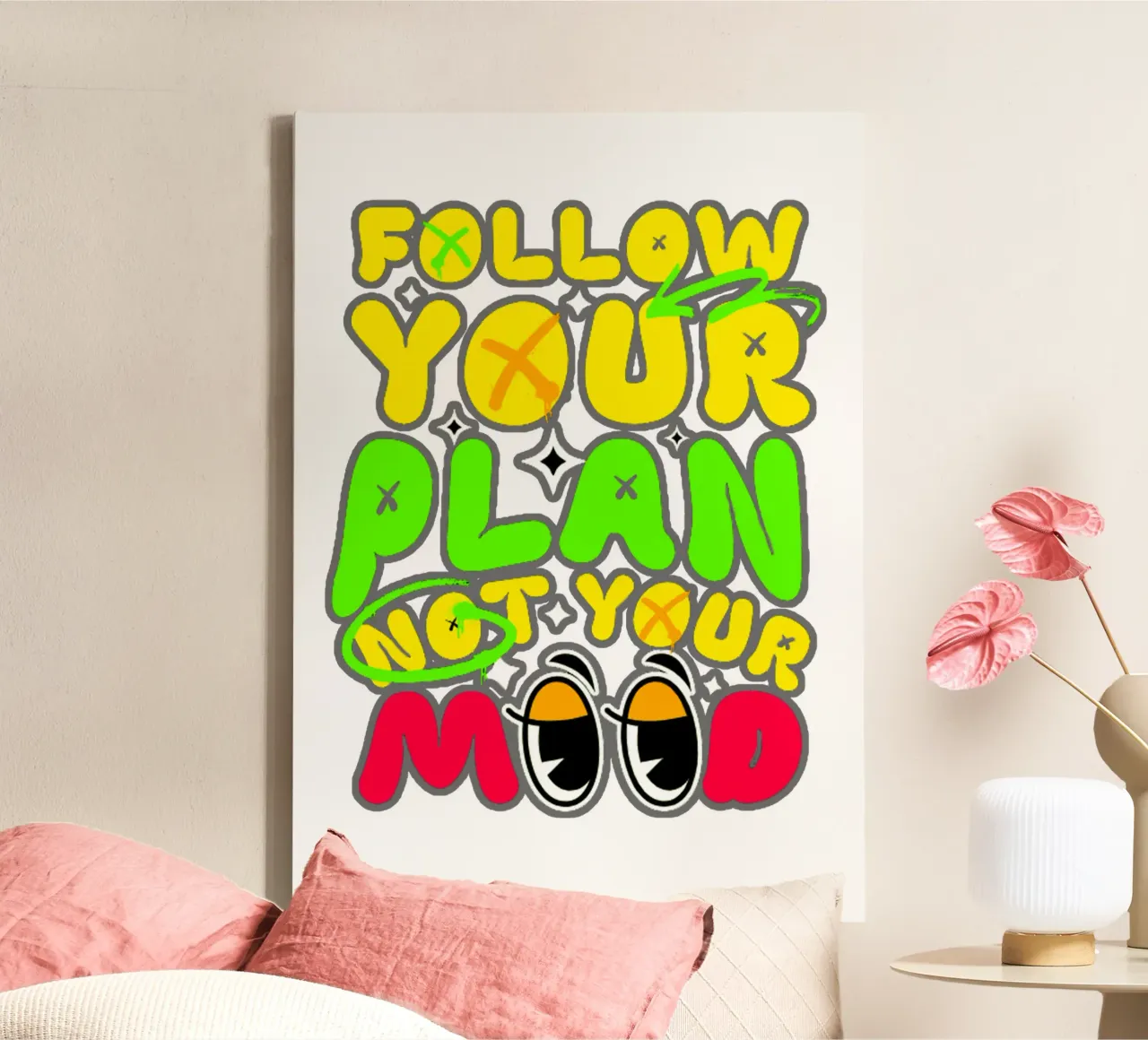 Suivez votre plante et non votre humeur toile de Cute