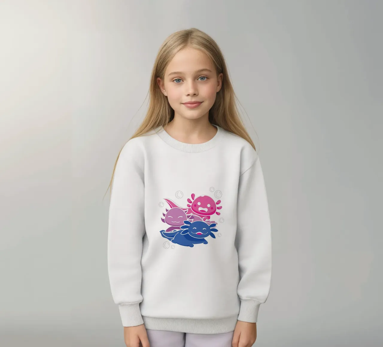 Three axolotls felpa bambino da edsonramosart