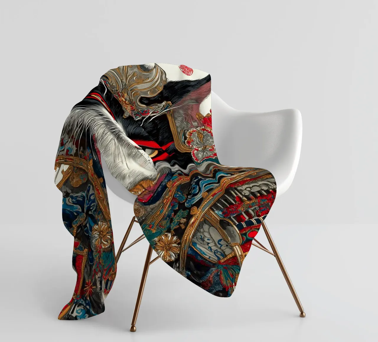 Gatto Ukiyo-e coperta in pile da Fleur de Lys