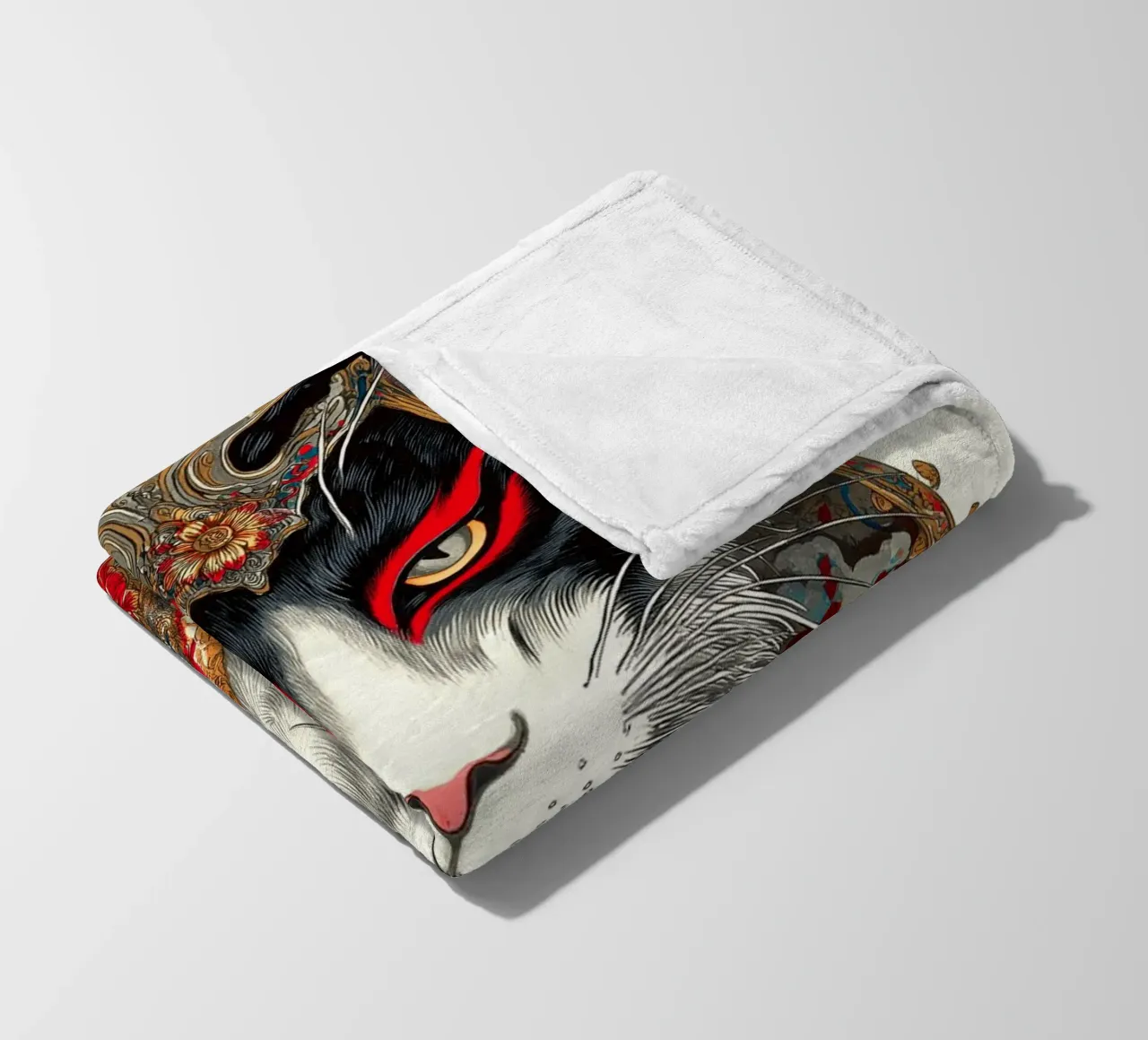Gatto Ukiyo-e coperta in pile da Fleur de Lys