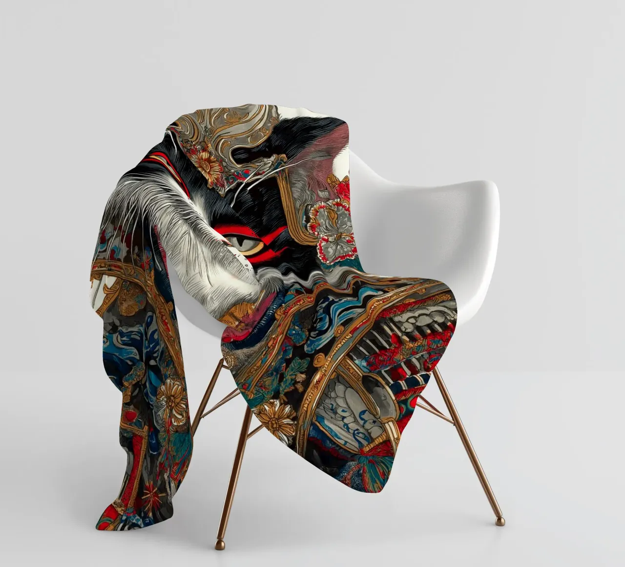 Gatto Ukiyo-e coperta in pile da Fleur de Lys