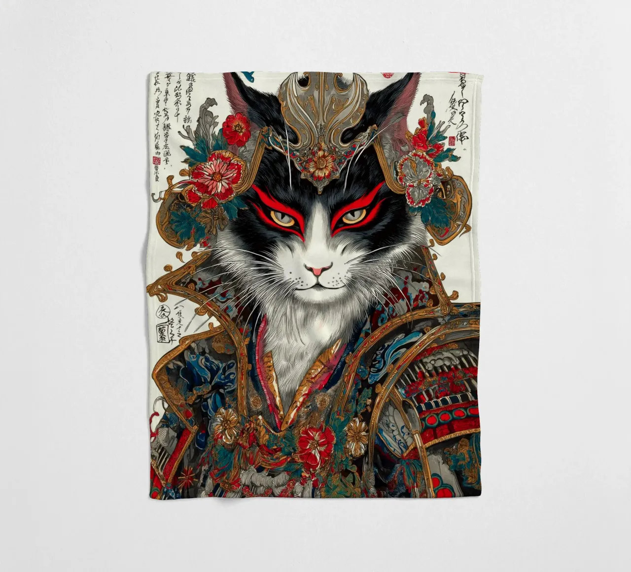 Gatto Ukiyo-e coperta in pile da Fleur de Lys