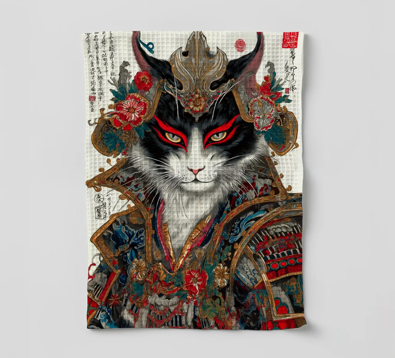 Gatto Ukiyo-e canovaccio da cucina da Fleur de Lys