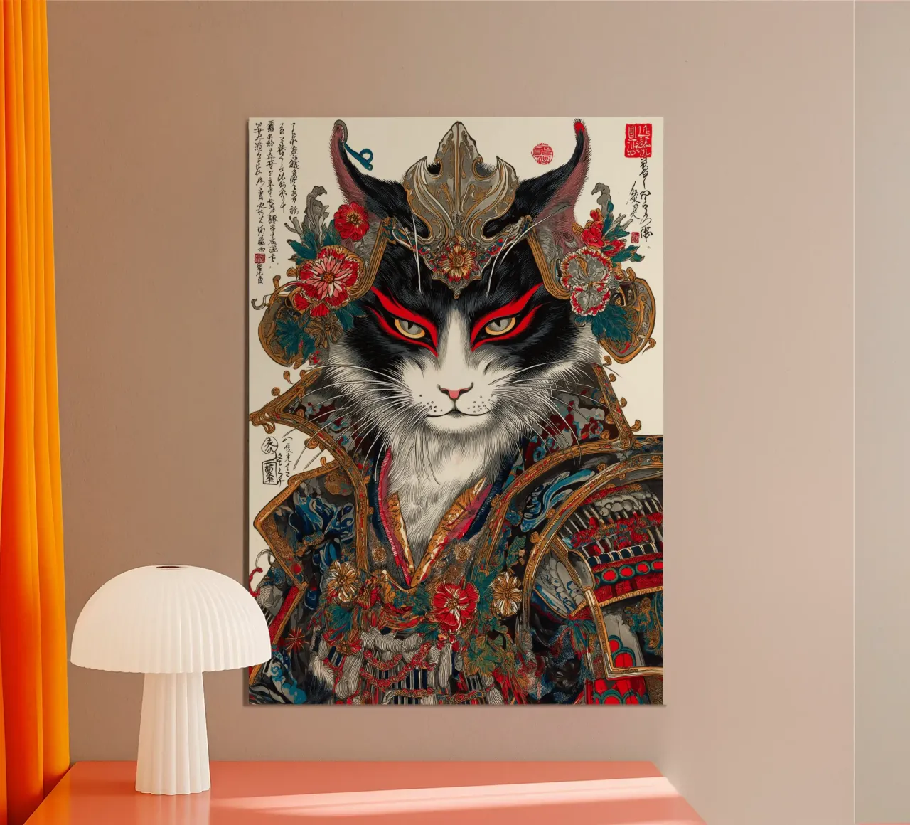 Gatto Ukiyo-e poster con telaio in alluminio da Fleur de Lys