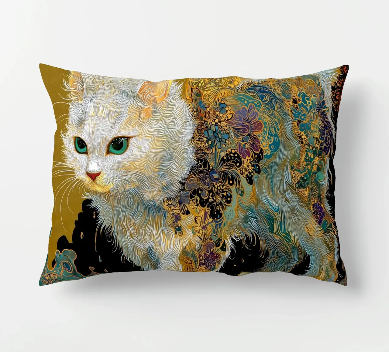 Ukiyo-e Cat decorative cushion by Fleur de Lys