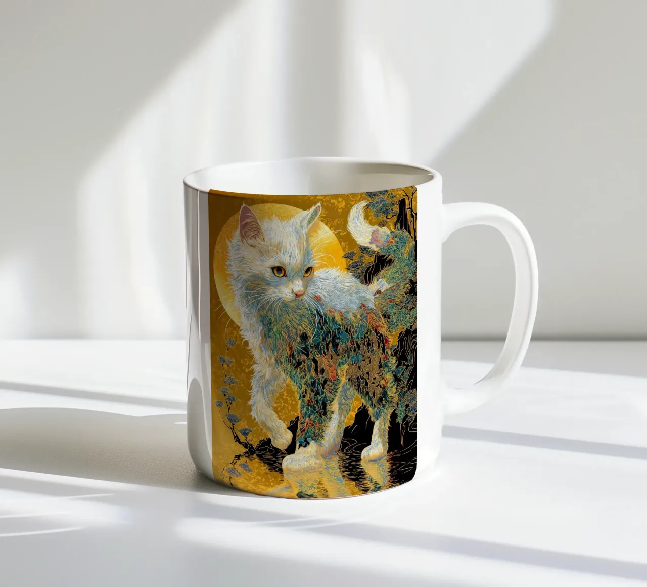 Ukiyo-e Cat ceramic mug by Fleur de Lys