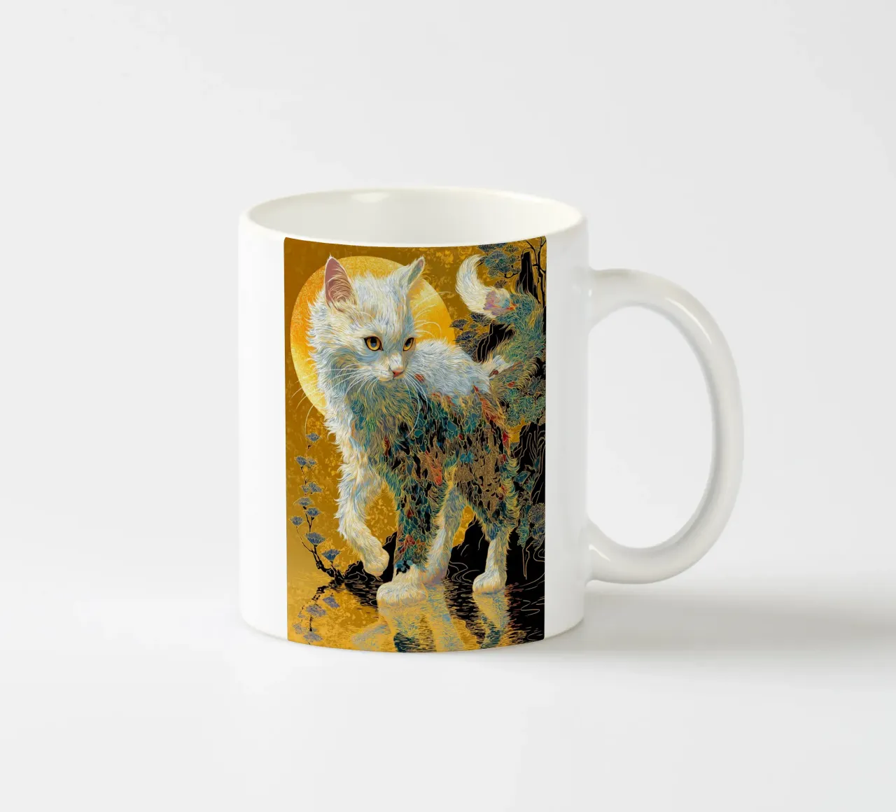 Ukiyo-e Cat ceramic mug by Fleur de Lys