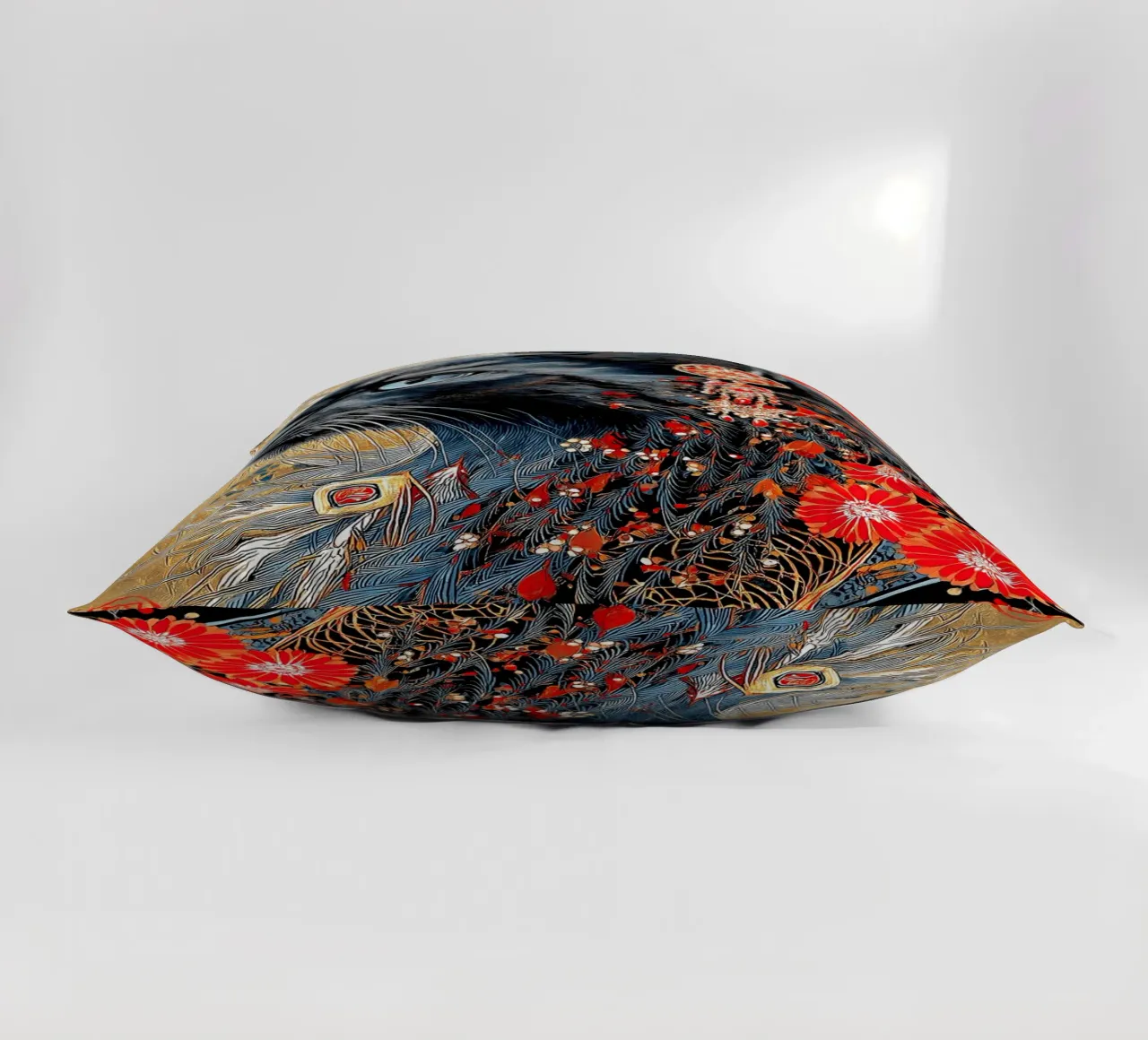 Ukiyo-e Cat decorative cushion by Fleur de Lys