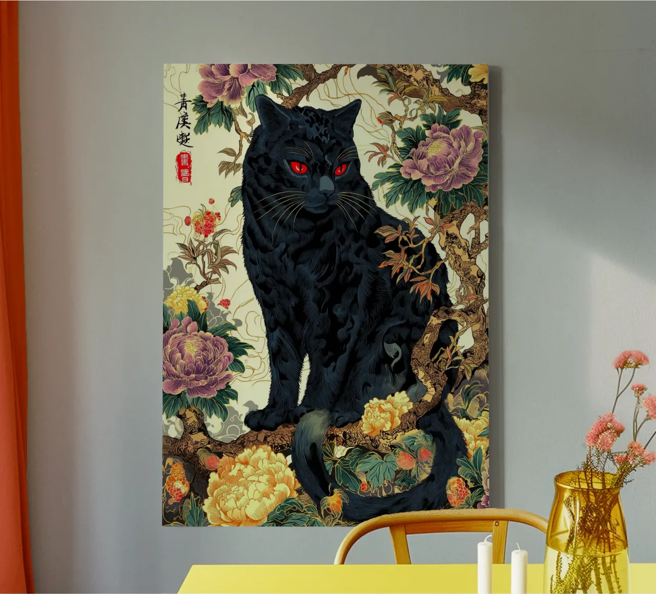 Ukiyo-e Cat canvas by Fleur de Lys