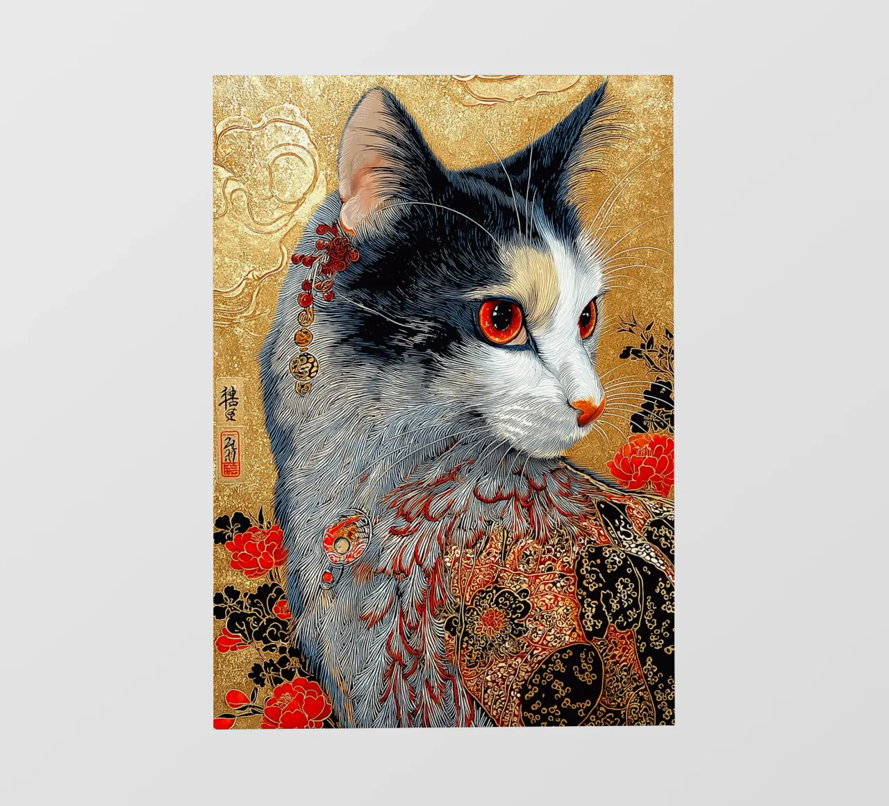Gatto Ukiyo-e pellicola backlit da Fleur de Lys