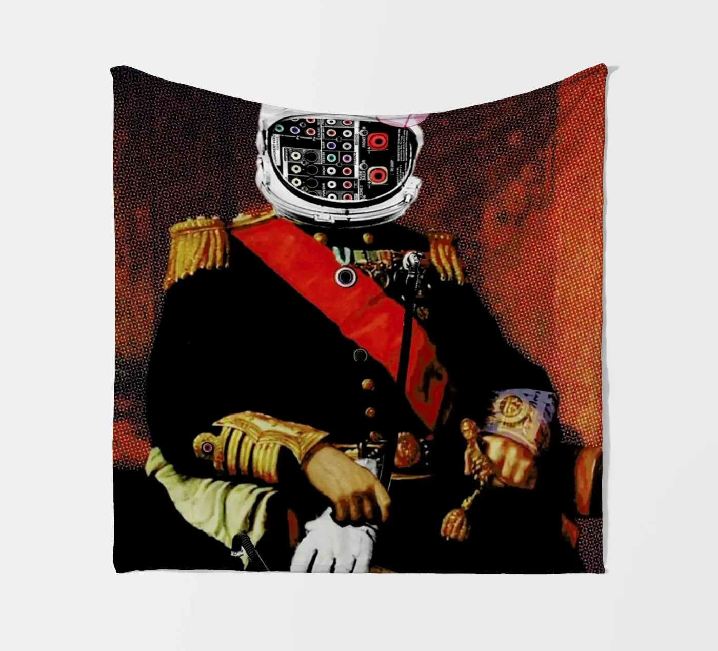 Space General Plug Man fleece blanket by Marko Köppe