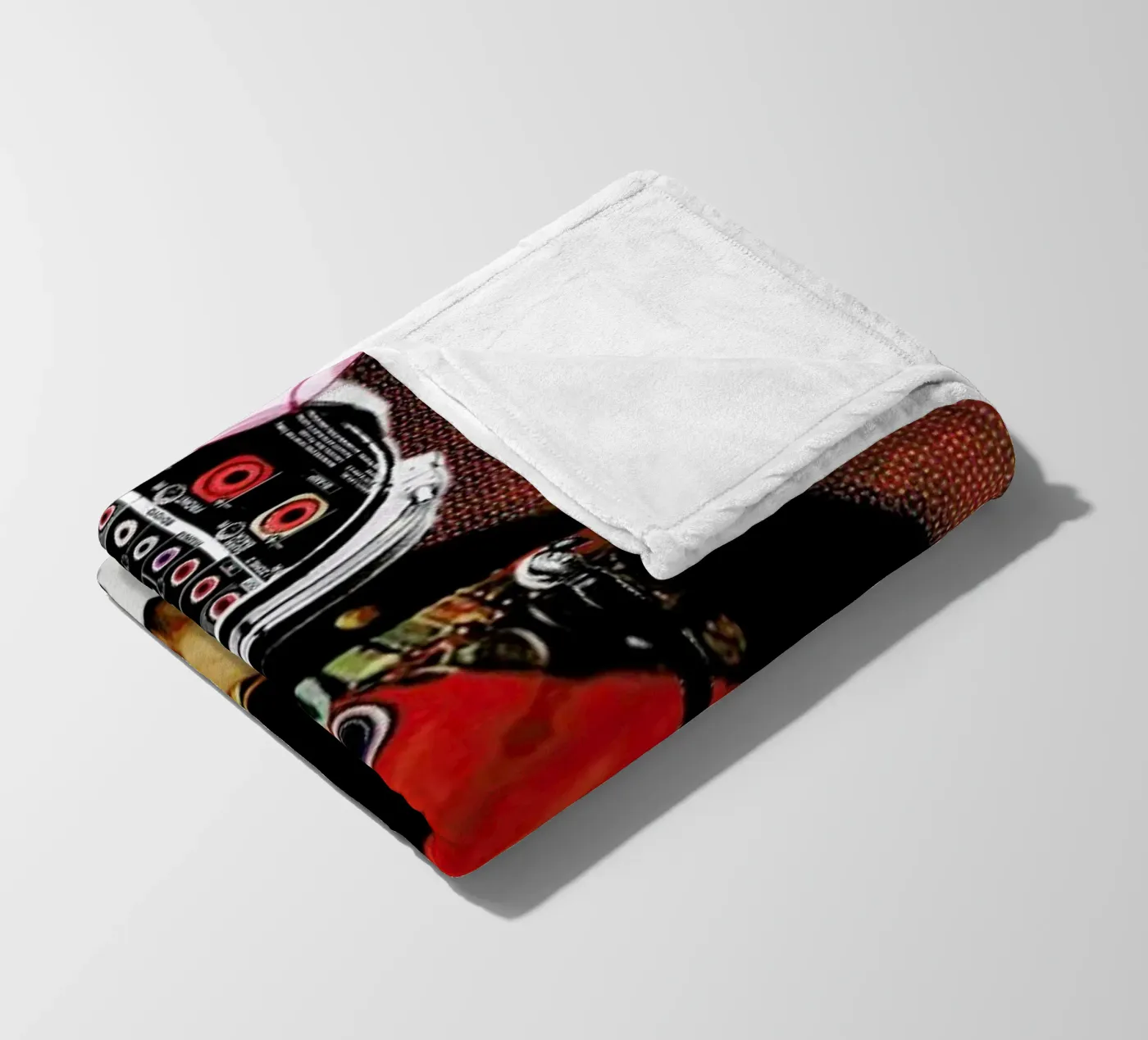 Space General Plug Man fleece blanket by Marko Köppe