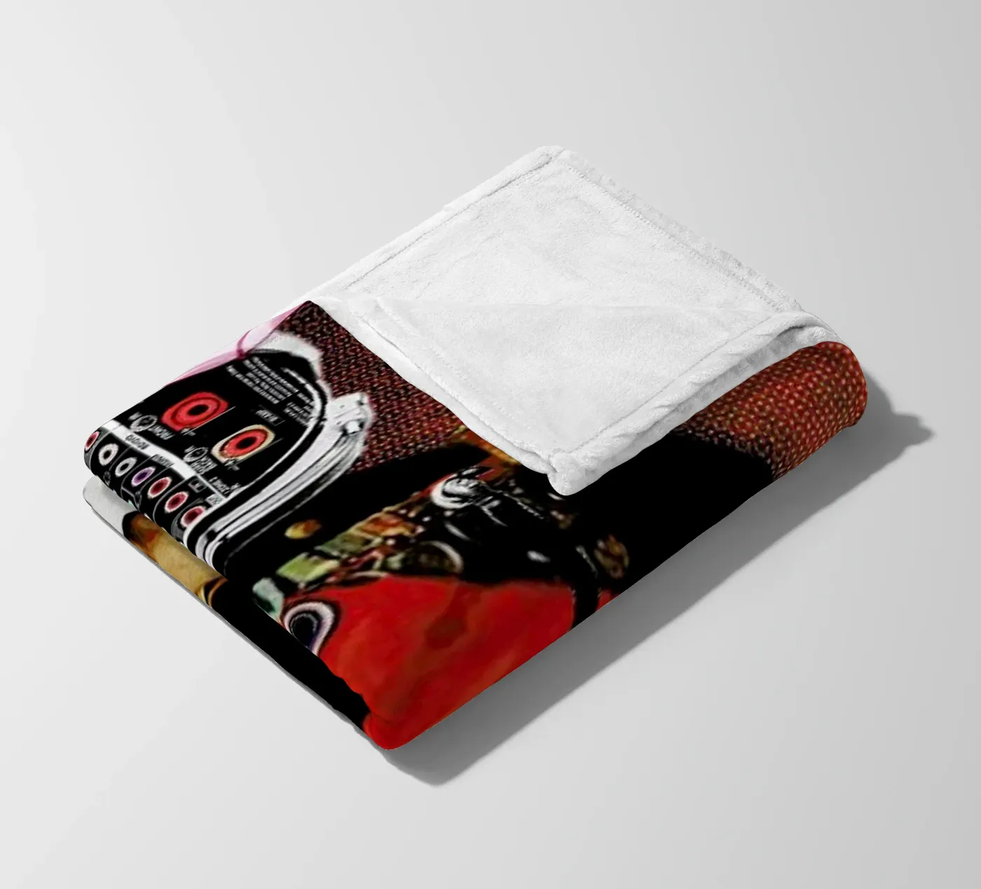 Space General Plug Man fleece blanket by Marko Köppe