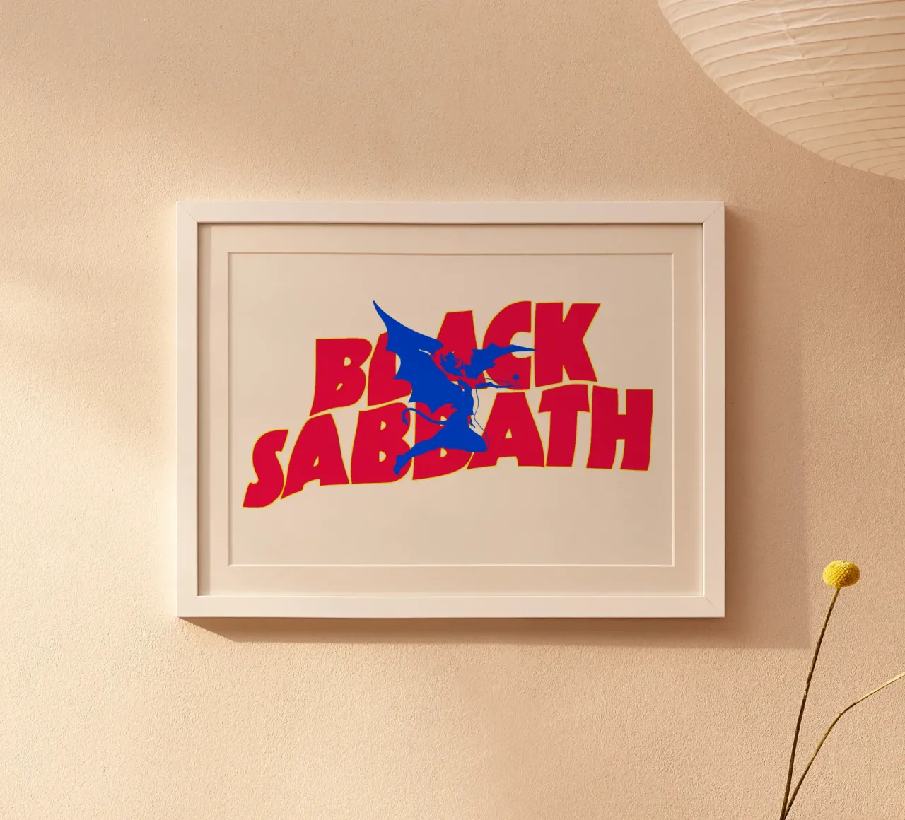 Black Sabbath Testa di metallo Band iconica poster con telaio in legno da Urban Life