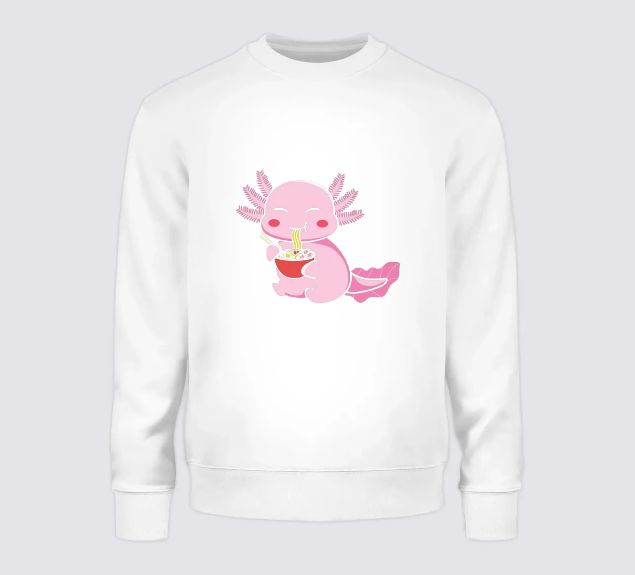 Axolotl eating pasta felpa da edsonramosart