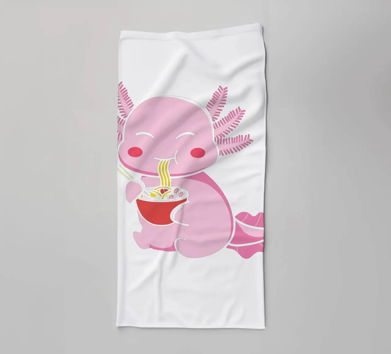 Axolotl eating pasta asciugamano da bagno da edsonramosart