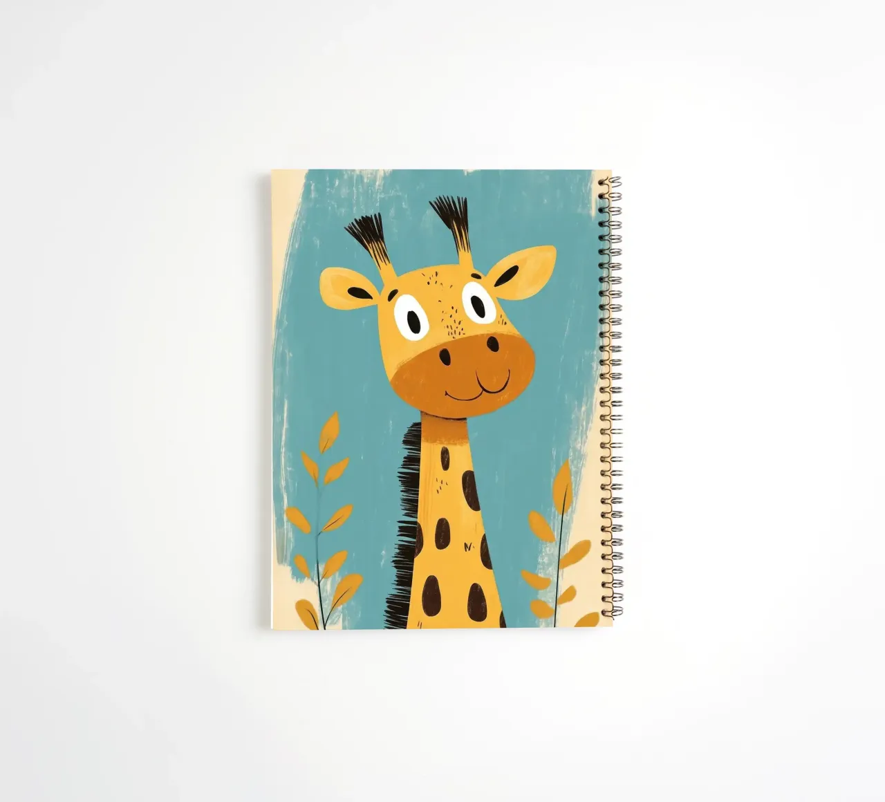 Cute Giraffe Illustration spiral notebook by E Cannon