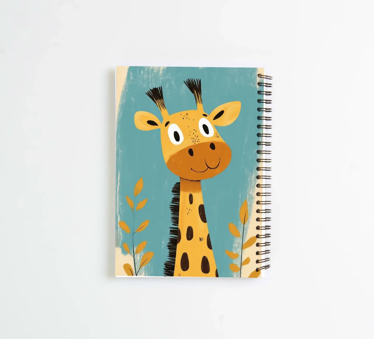 Cute Giraffe Illustration spiral notebook by E Cannon