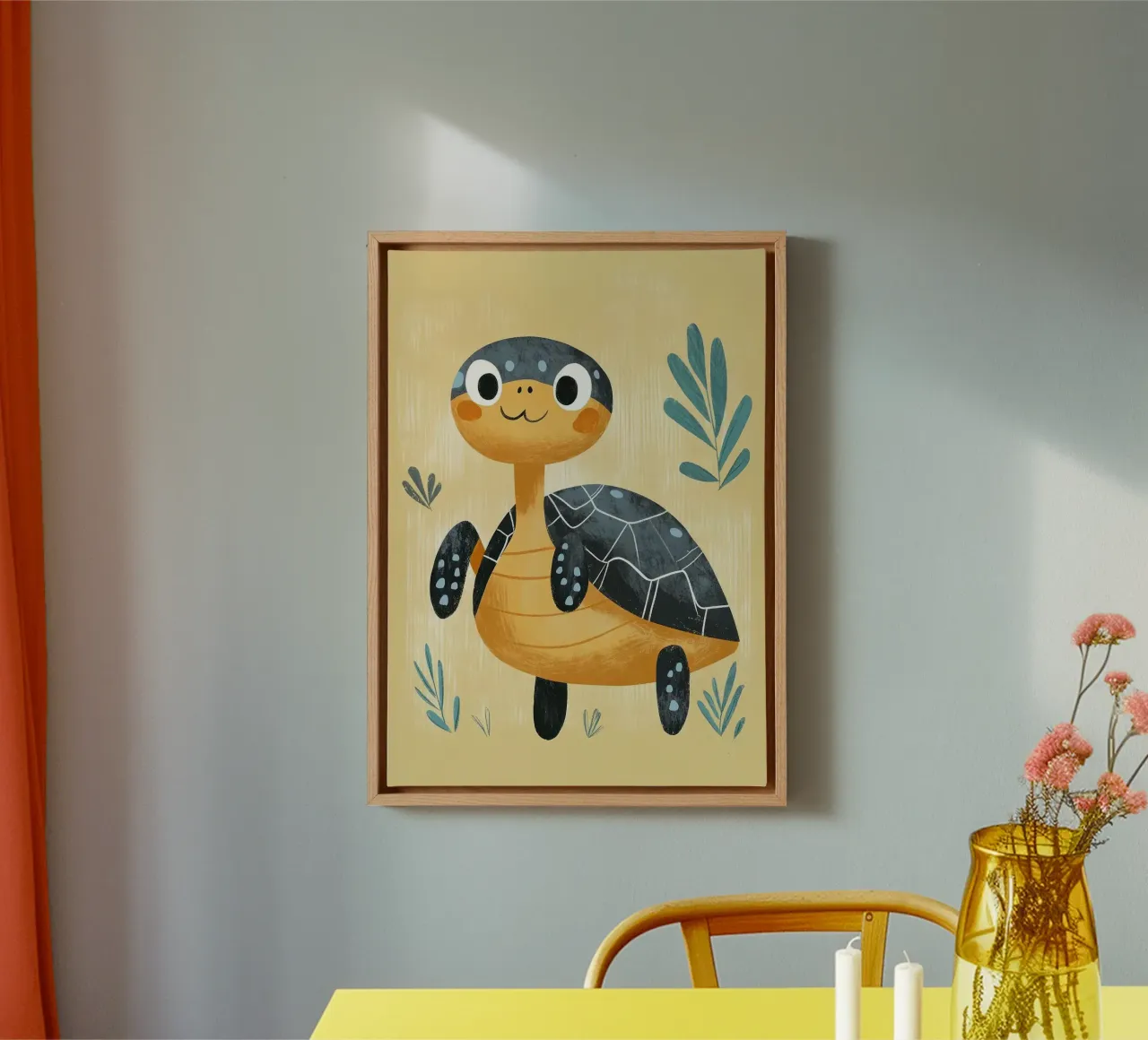Cute Cartoon Turtle canvas by E Cannon
