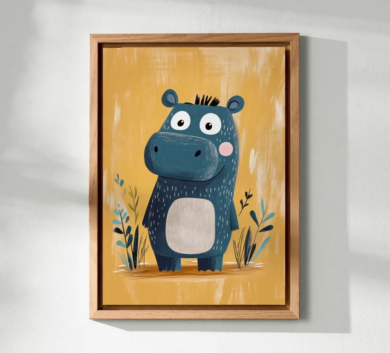 Illustrazione di ippopotamo carino alluminio dibond da E Cannon