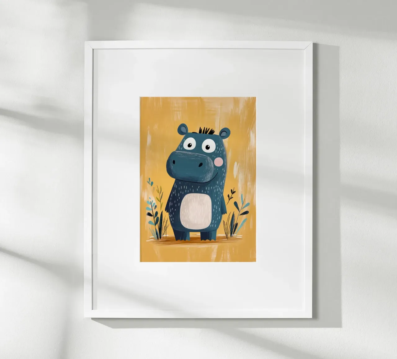 Illustrazione di ippopotamo carino carta hahnemühle da E Cannon