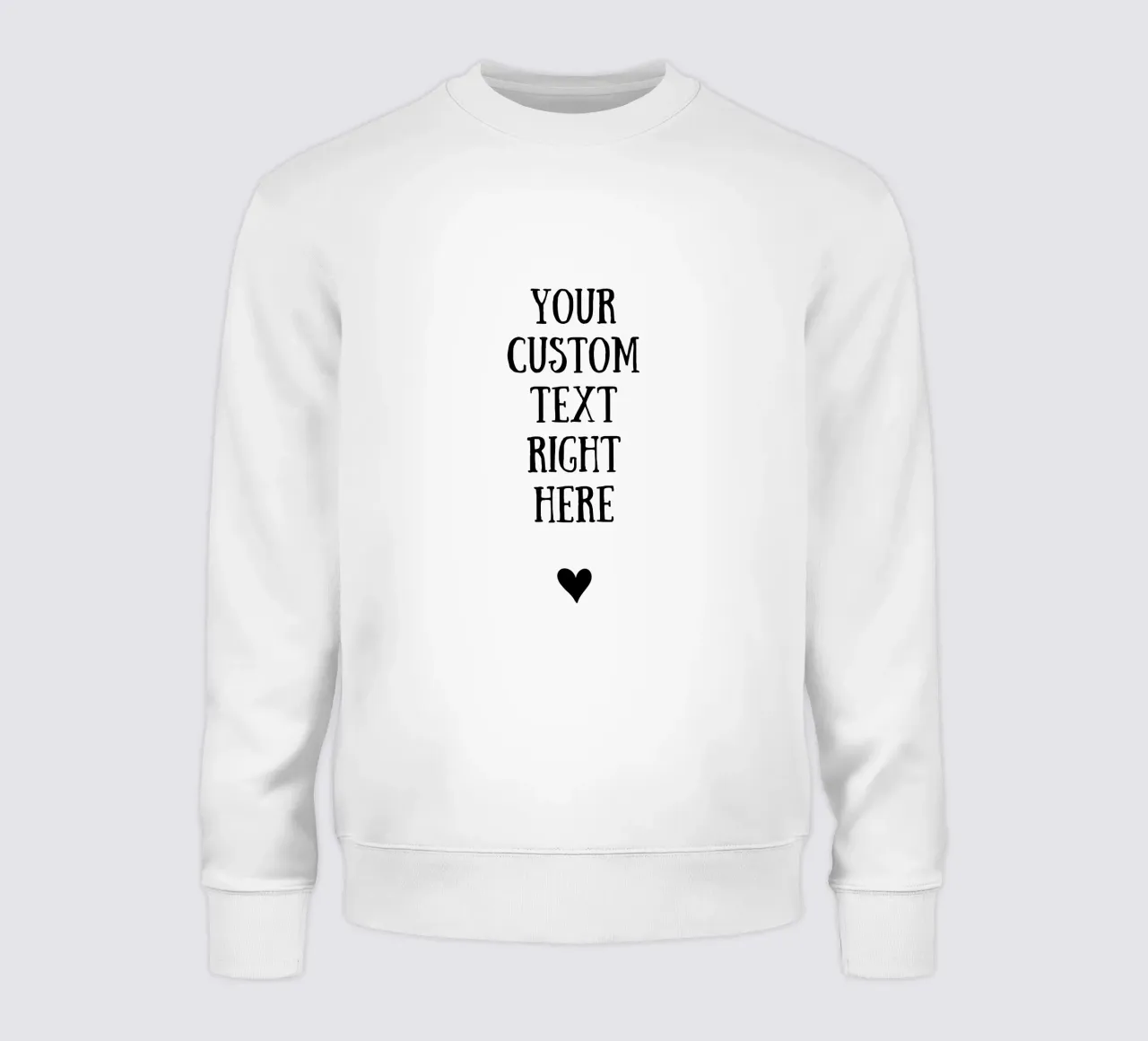 Custom text in black and white with heart felpa da WORTSPIEL