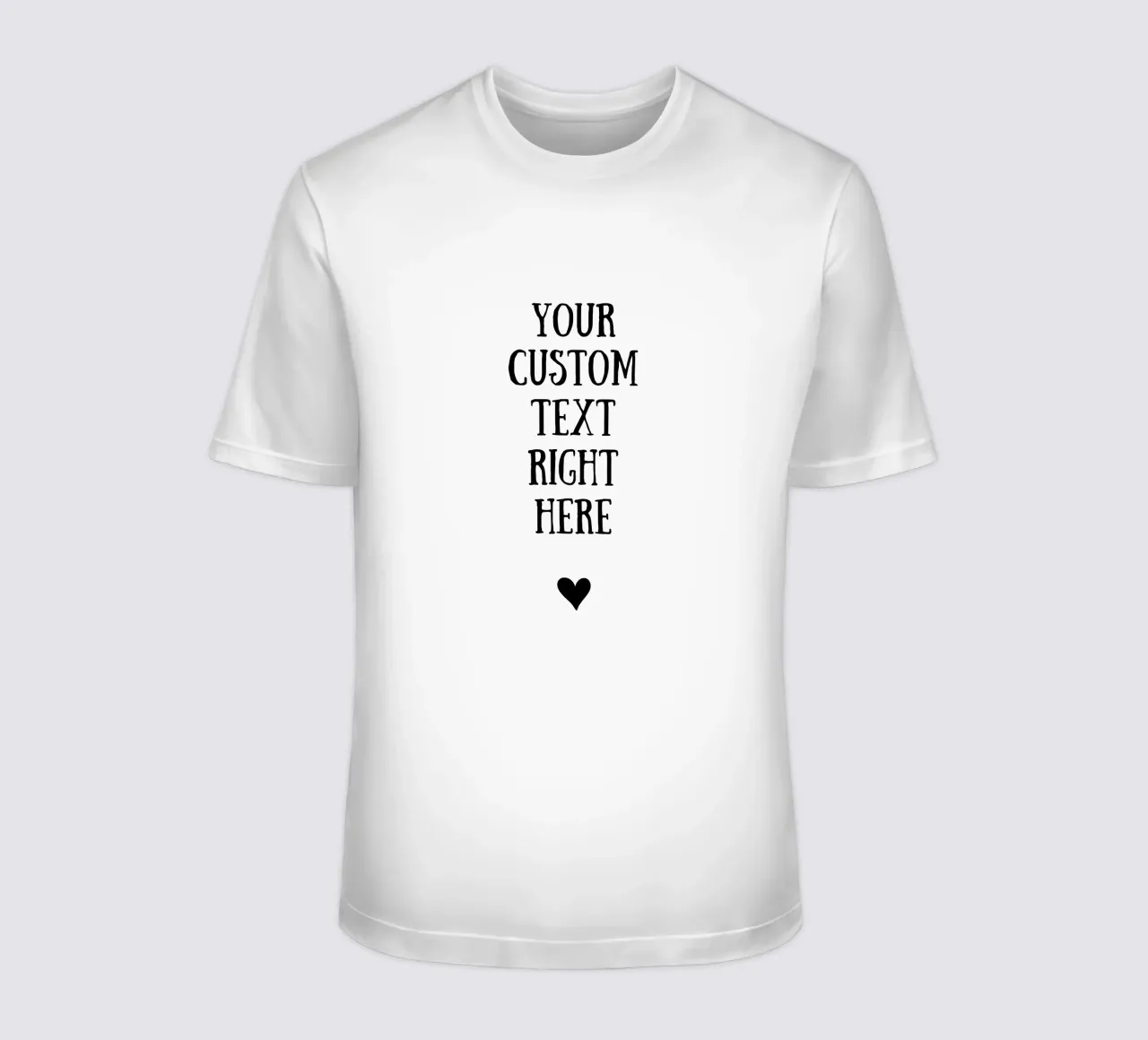 Custom text in black and white with heart t-shirt da WORTSPIEL