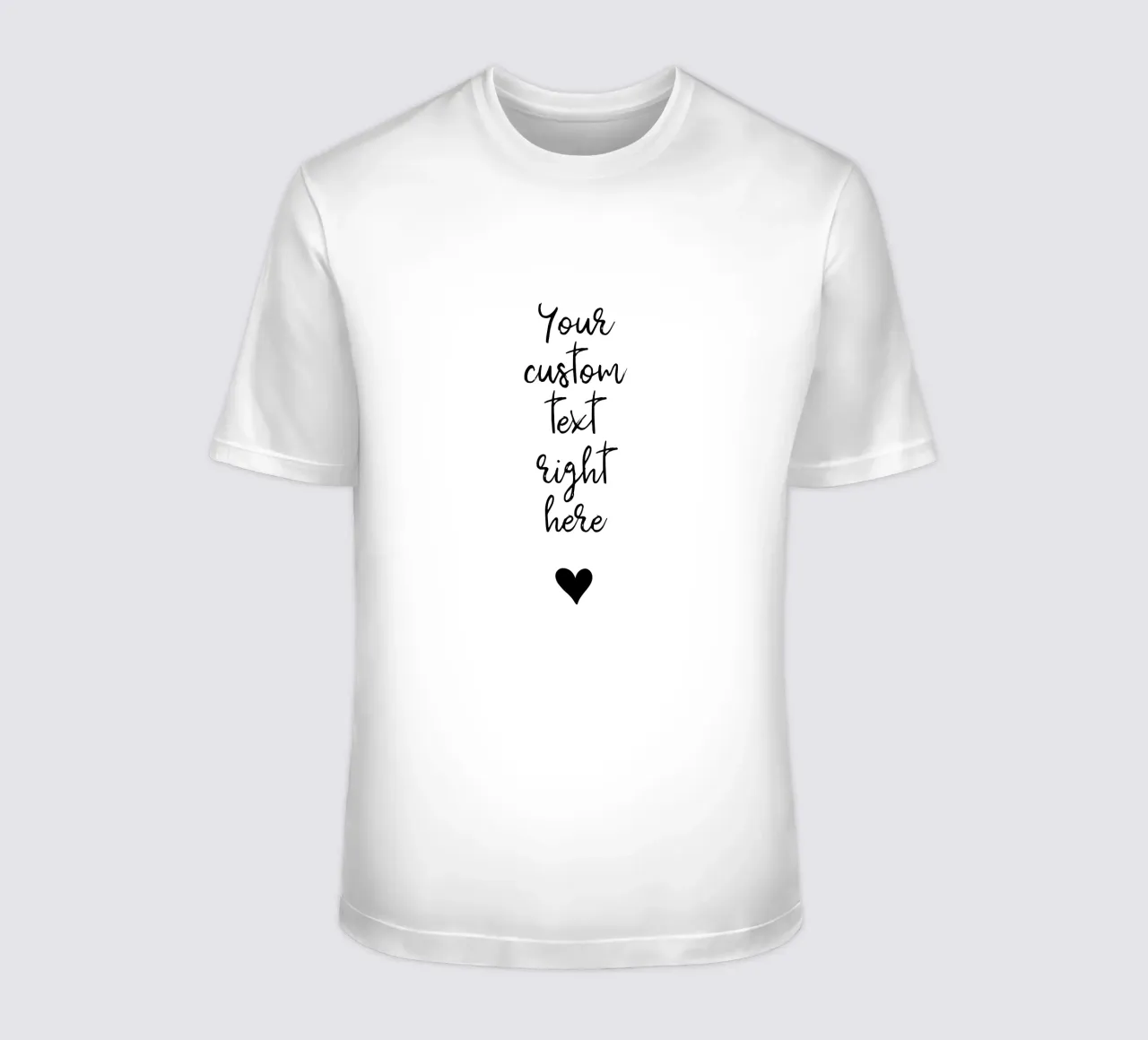 Custom text in black and white with heart T-Shirt von WORTSPIEL