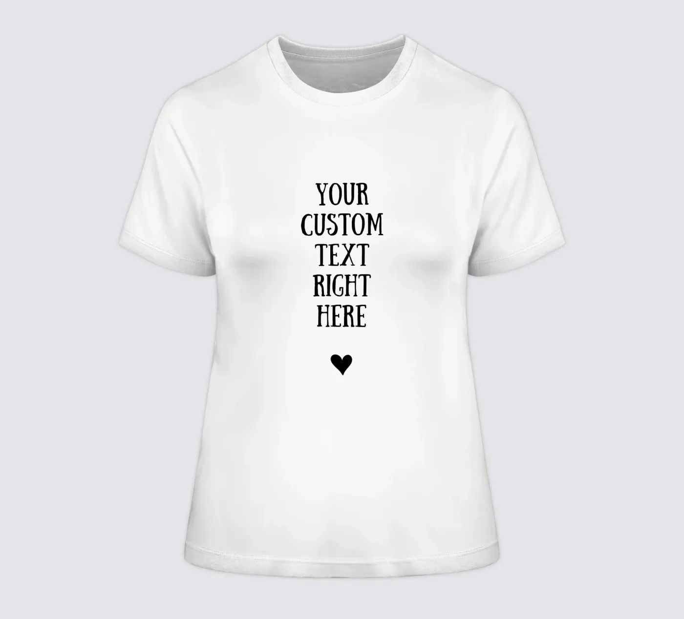 Custom text in black and white with heart t-shirt da donna da WORTSPIEL