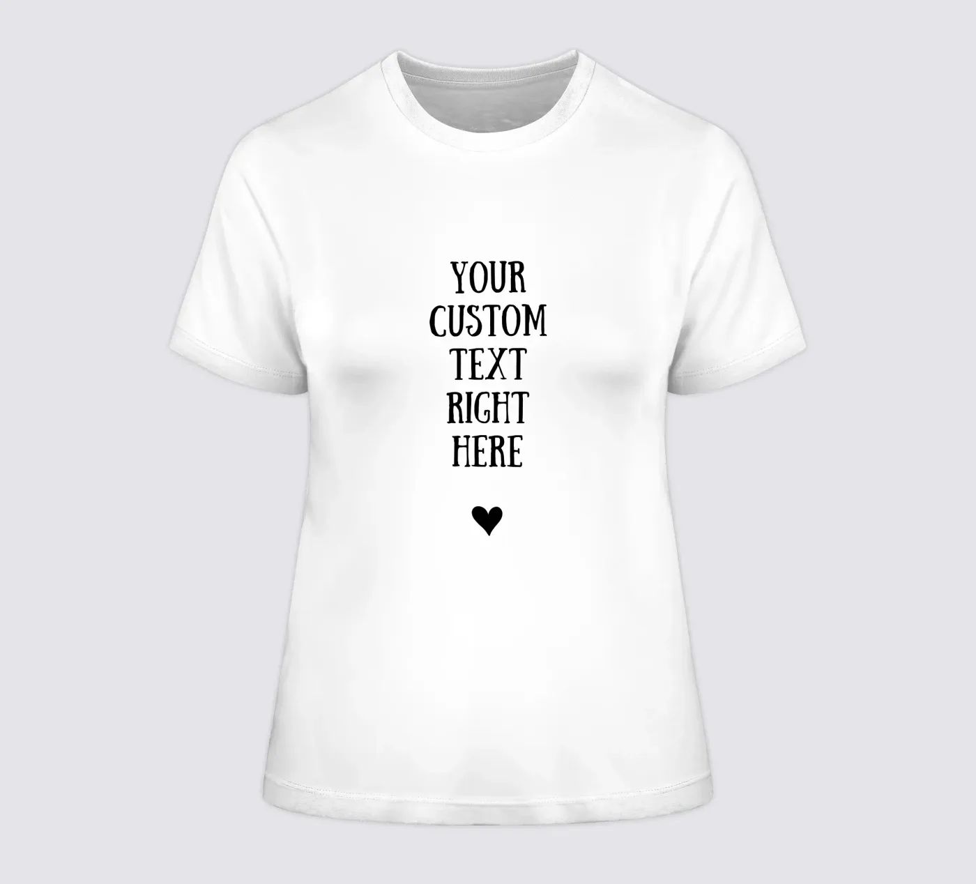 Custom text in black and white with heart t-shirt da donna da WORTSPIEL