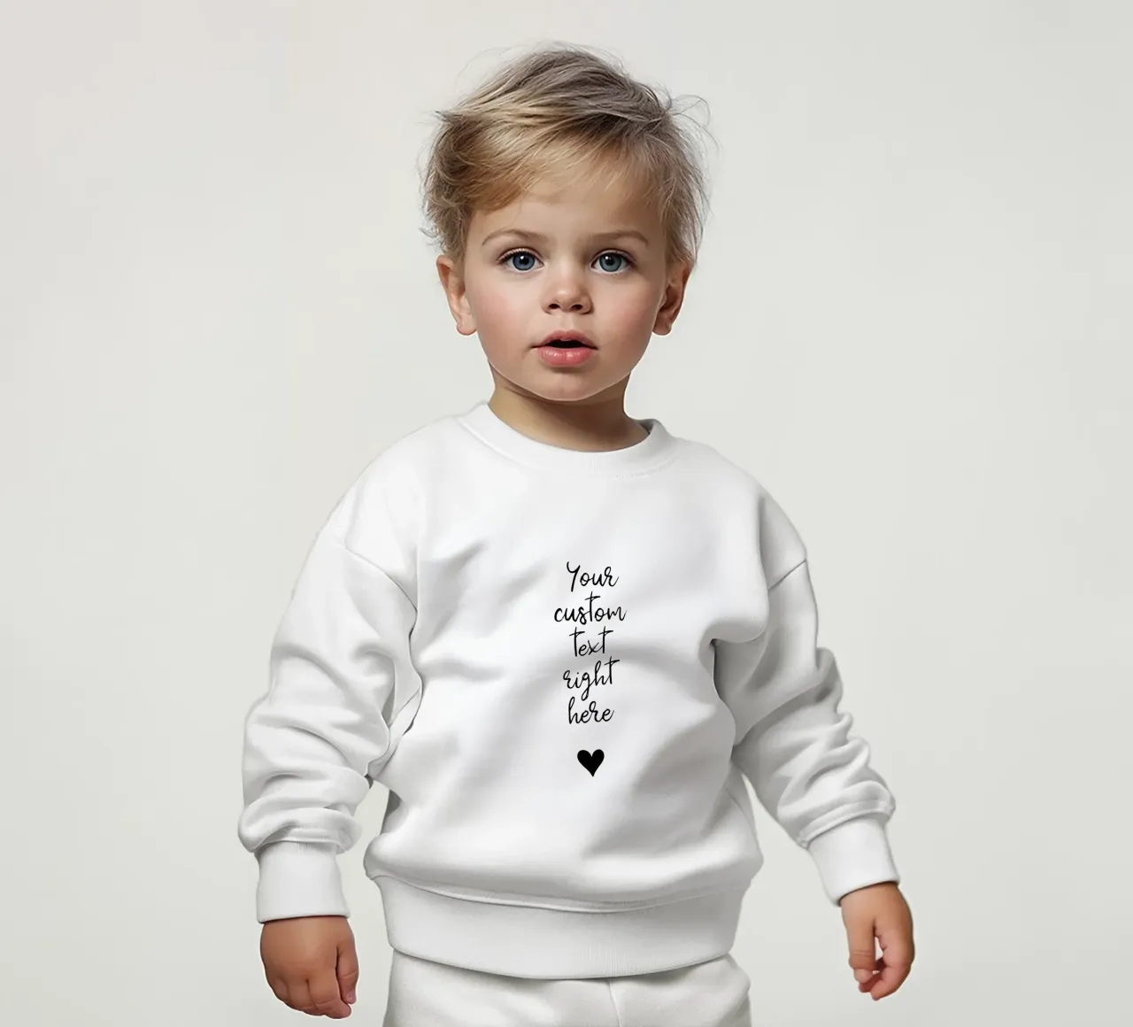 Custom text in black and white with heart Baby Sweatshirt von WORTSPIEL