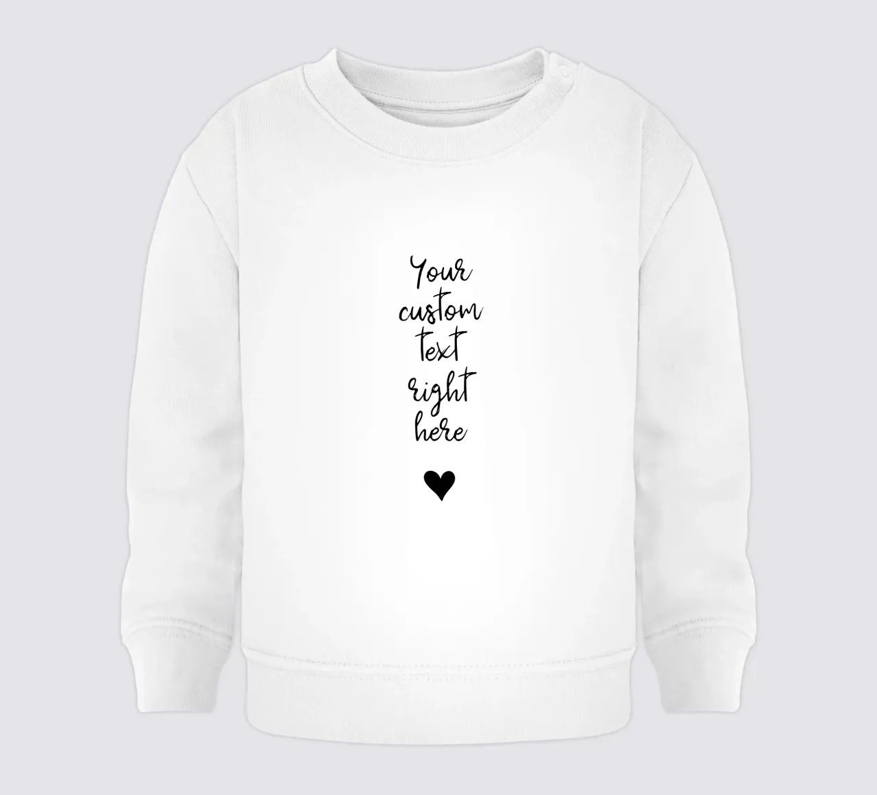 Custom text in black and white with heart Baby Sweatshirt von WORTSPIEL