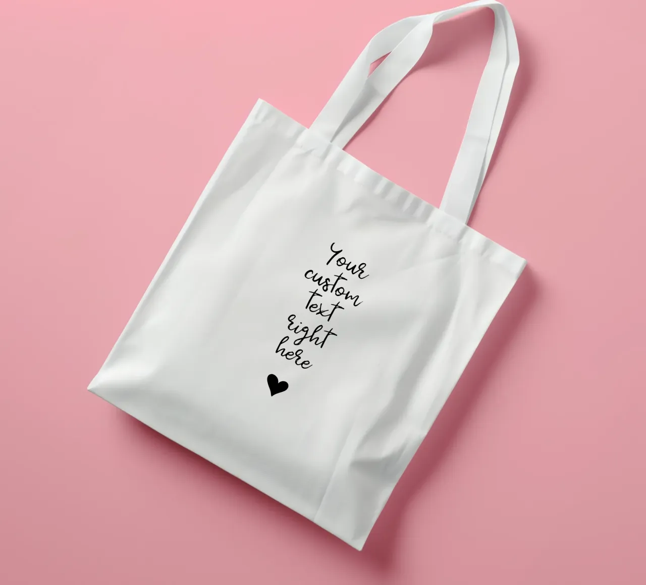 Custom text in black and white with heart Jutebeutel von WORTSPIEL