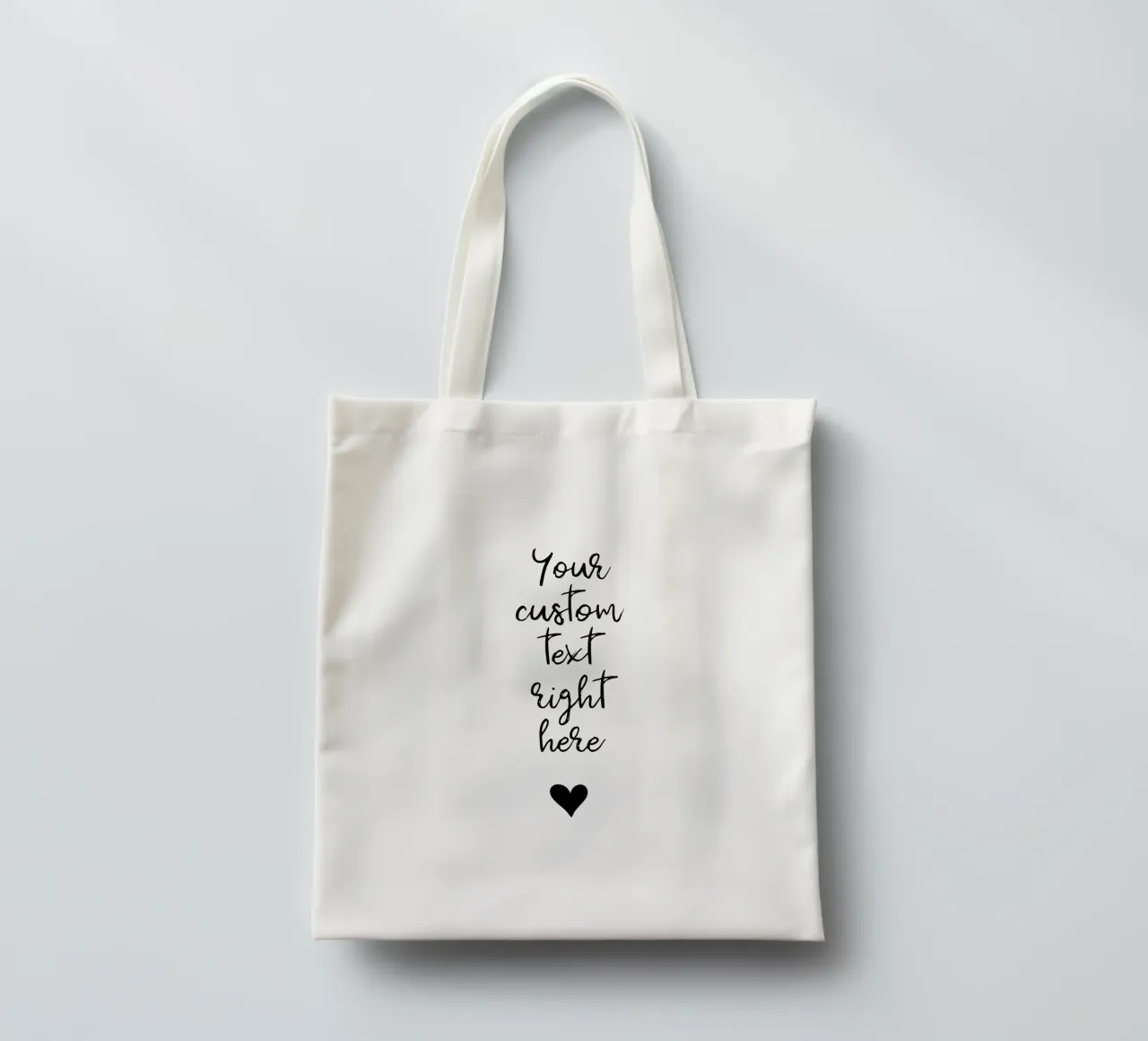 Custom text in black and white with heart Jutebeutel von WORTSPIEL