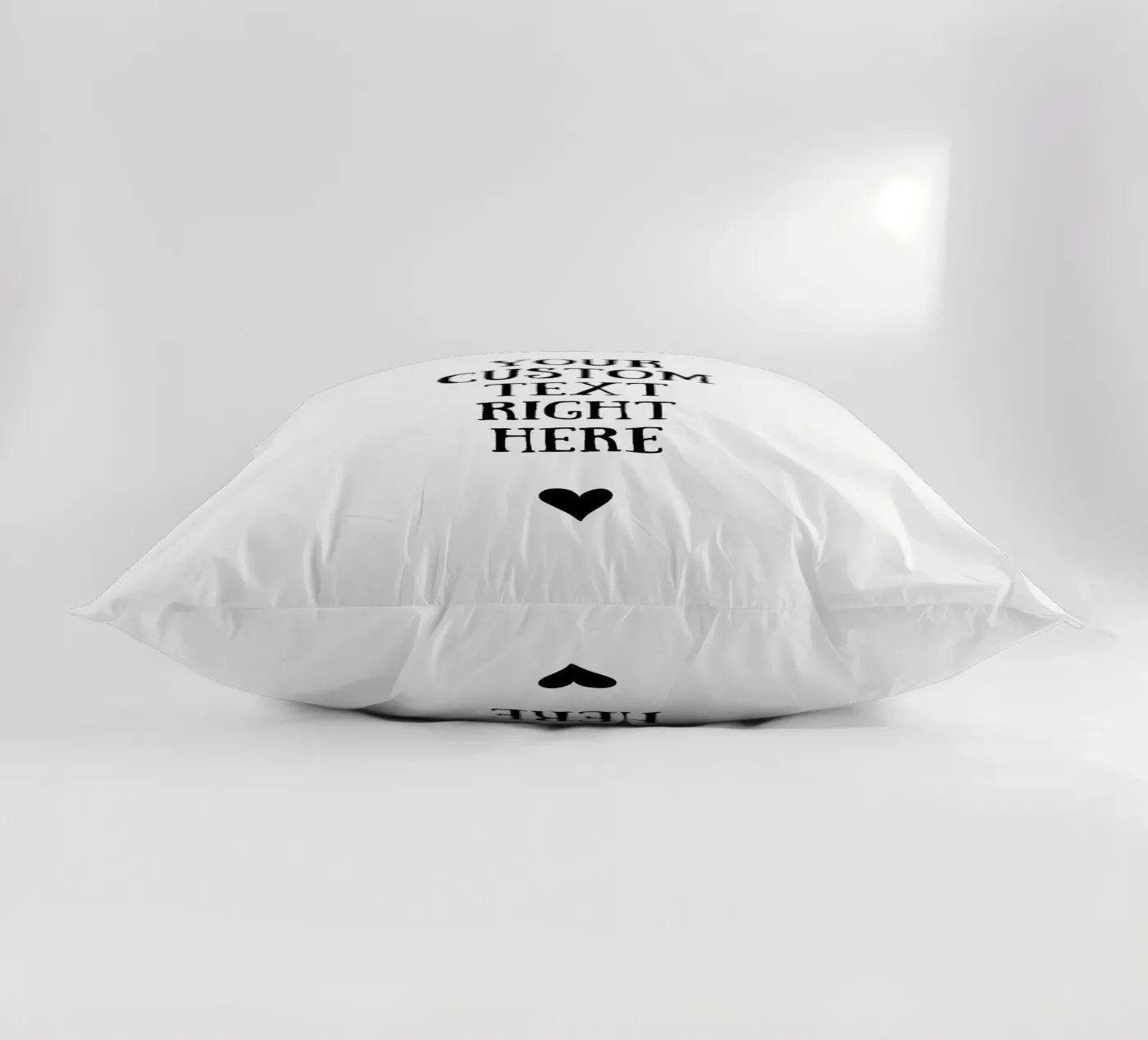 Custom text in black and white with heart Kissen von WORTSPIEL